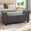 Elysian Linen Splayed Upholstered Armrest Storage Ottoman Bench Chaise-315455787