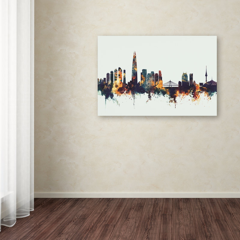 « séoul horizon south korea v », reproduction d’impression sur toile, H 16 po x l 24 po x P 2 po