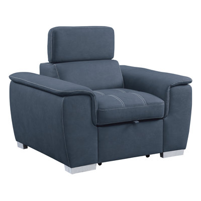 Chaise avec repose-pieds coulissant en microfibre