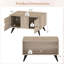 Table basse moderne avec compartiments de rangement ouverts et 3 tiroirs avec 4 pieds surélevés