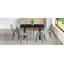 Ensemble de table de salle à manger 7 pièces, table de salle à manger rectangulaire minimaliste, 6 chaises avec pieds en métal-2015143828