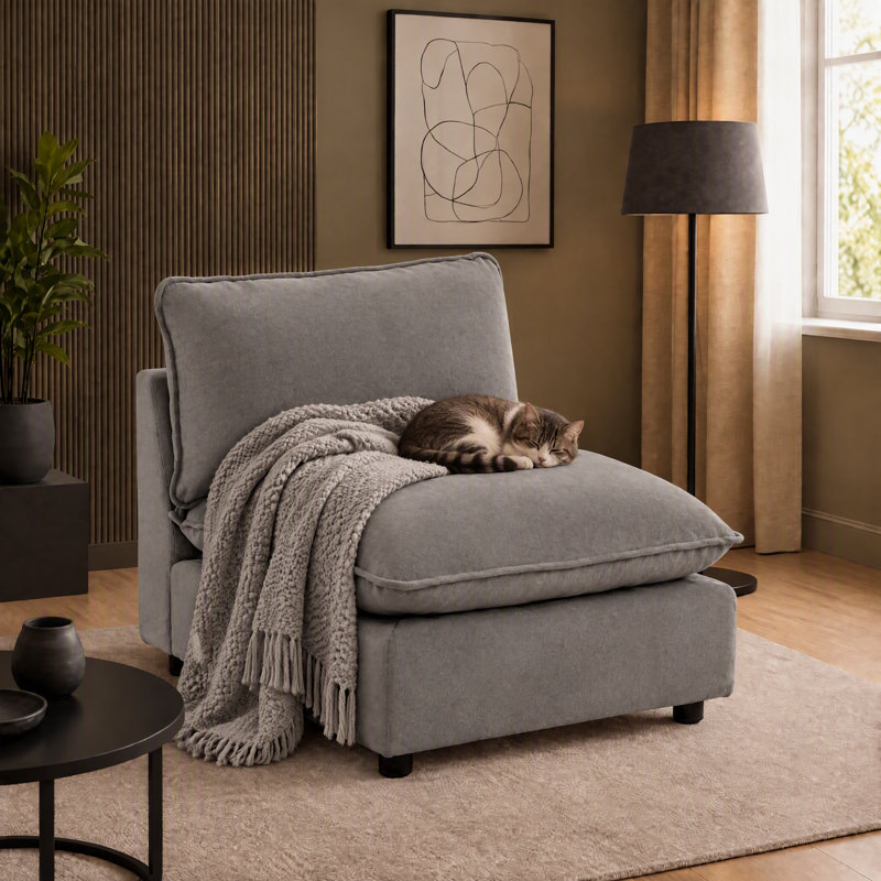 Canapé modulaire 31,5 po Heffernan, Gris chenille