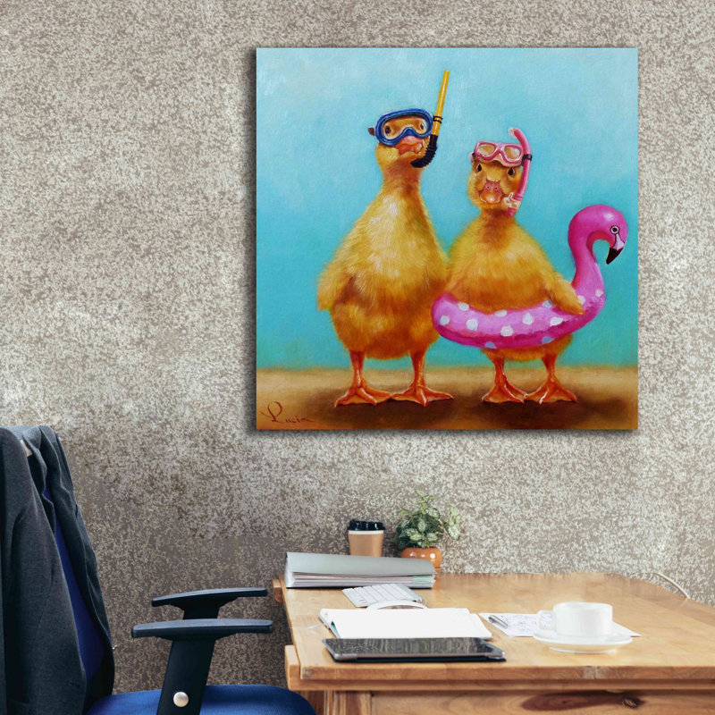 «Pool Party» par Lucia Heffernan, art mural sur toile, H 37 po x l 37 po x P 1,5 po