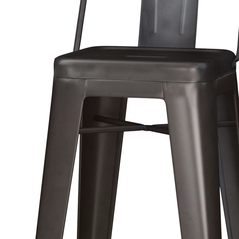 Tabouret en métal Rayne, Tabouret de bar (siège d'une hauteur de 30 po), Gris bronze, 2