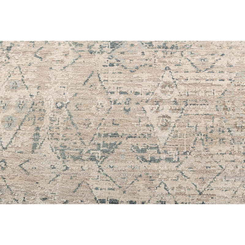 Hand Knotted Abstract Area Rug in Blue/Ivory, Rectangle 6' x 9'