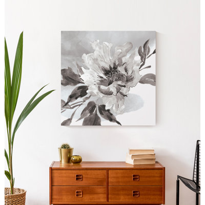 " Gray Painted Flower " Painting Print