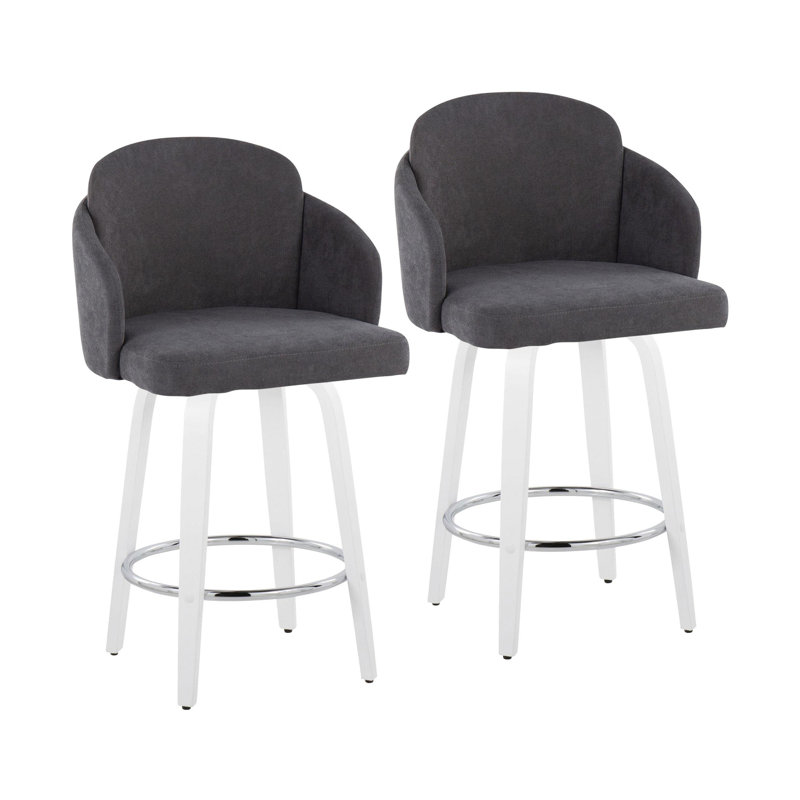 Dahlia 26" Fixed-Height Counter Stool - Set Of 2, Gray
