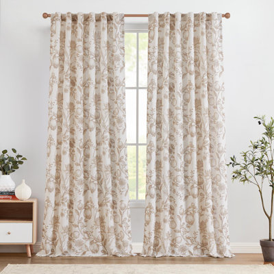Nathnael Linen Blend Semi Sheer Curtain Panel Pair