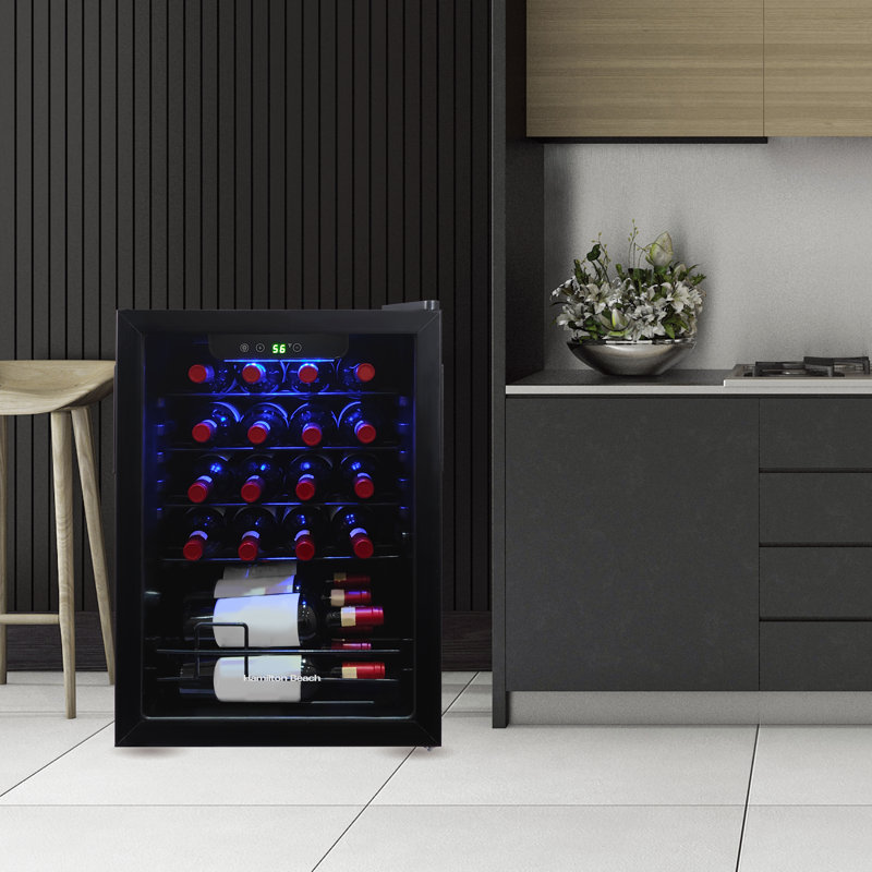Hamilton Beach 2.6 Cu. Ft. Wine And Beverage Cooler, 22-Bottle Beverage Center with Touch Controls