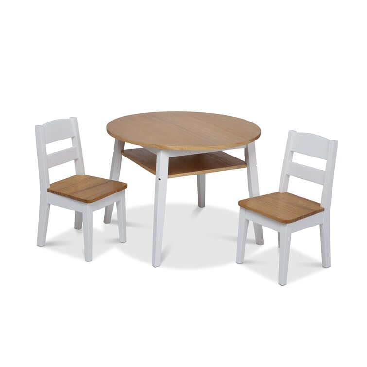 Melissa & Doug 3-Piece Wood Table & Chairs Set - Ages 3+