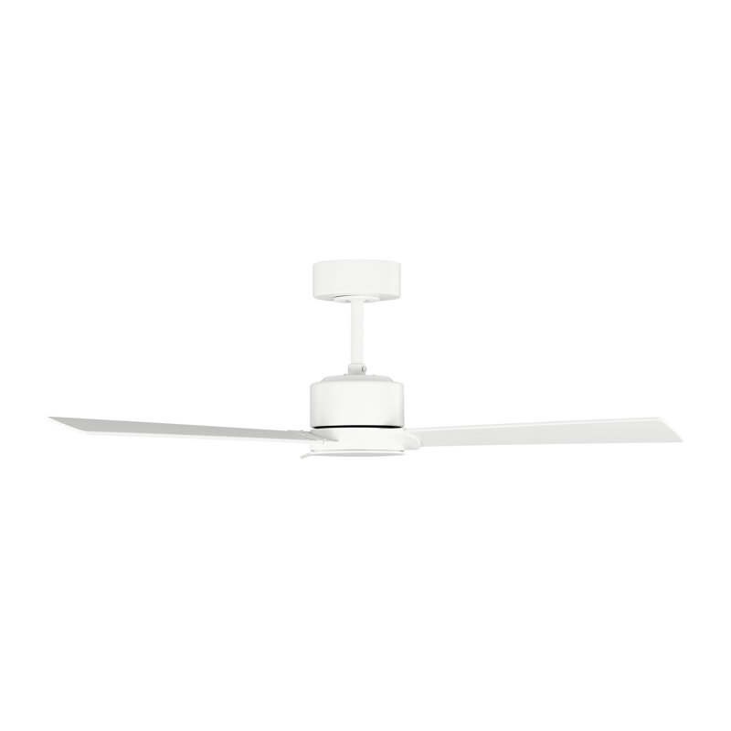 Rozzen Downrod Ceiling Fan, Matte White, 44", Matte White