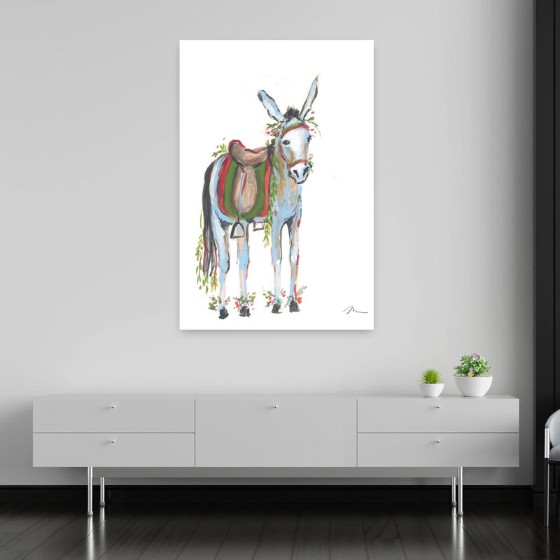 Christmas Donkey I 1 Piece Wrapped Canvas Wall Art, 152.4cm H x 101.6cm W