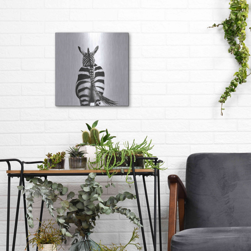 «Back Up Plan I» par Victoria Barnes, art mural en métal, H 12 po x l 12 po x P 0,13 po