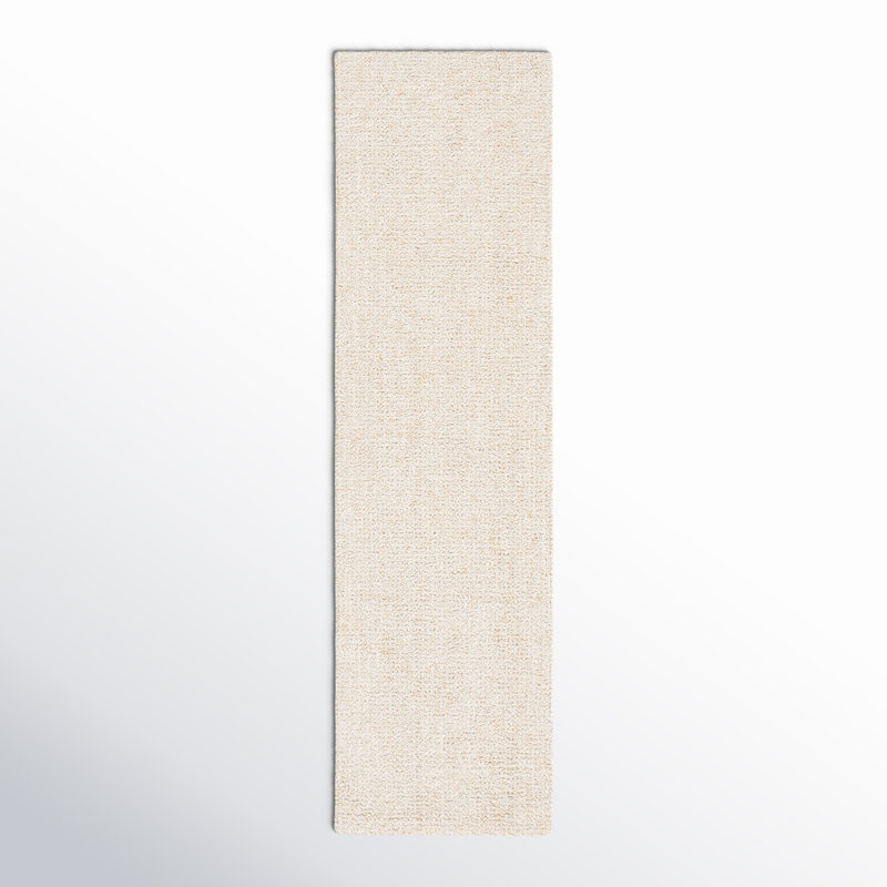 Wilcher Hand Tufted Wool/Cotton Area Rug In Ivory, Runner 2'3" x 8'