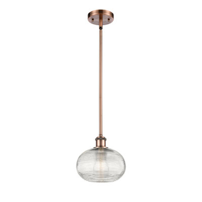 Luminaire suspendu simple en cuivre antique à 1 lumière Nadell