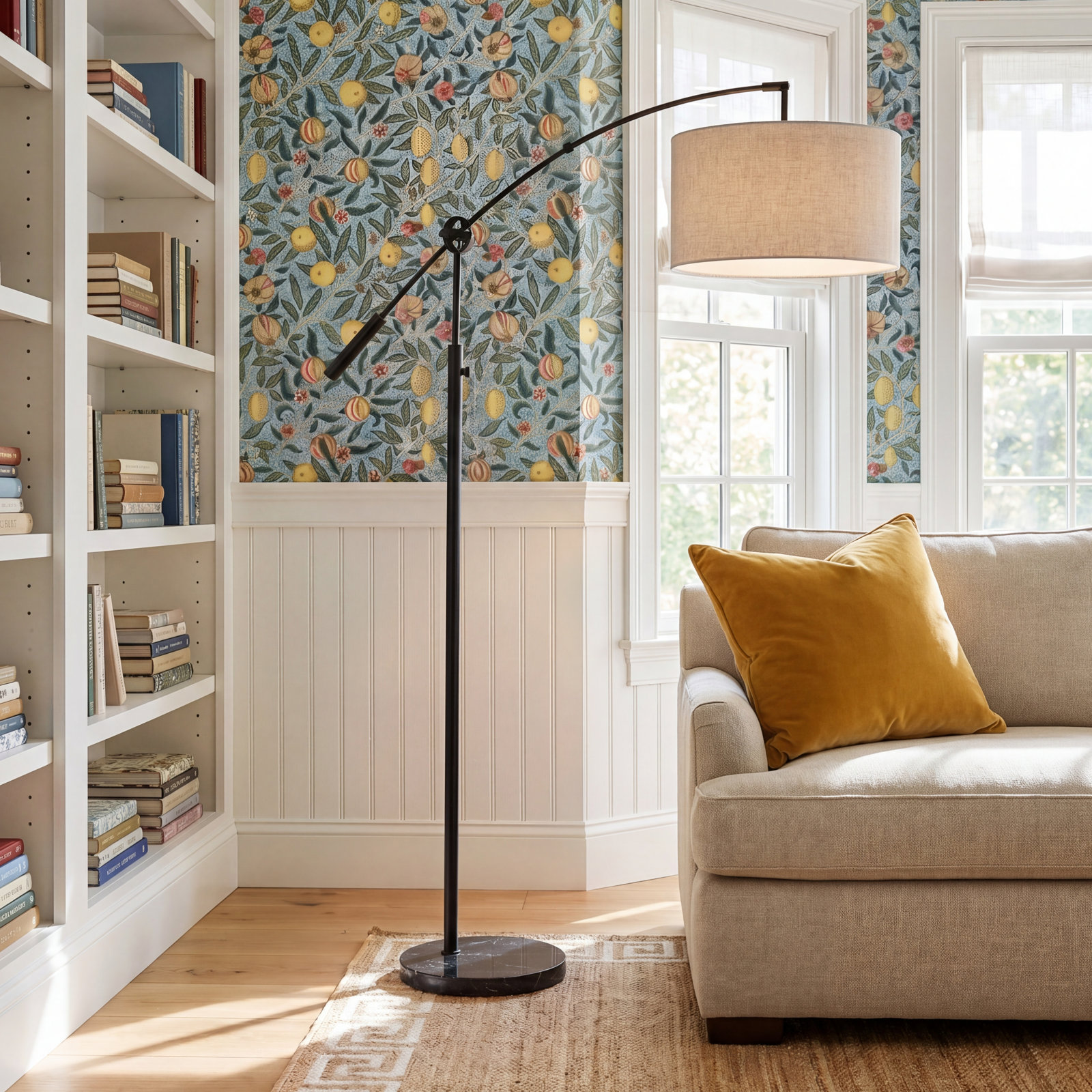 Kata 81'' Floor Lamp, Black, Beige