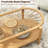 Cordoves 3 - Piece Living Room Table Set Solid Wood Frame Rattan Coffee Table with 2 Side Table