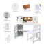Kids Desk and Chair Set, Wooden Study Table with Storage, Hutch and Bulletin Board, White