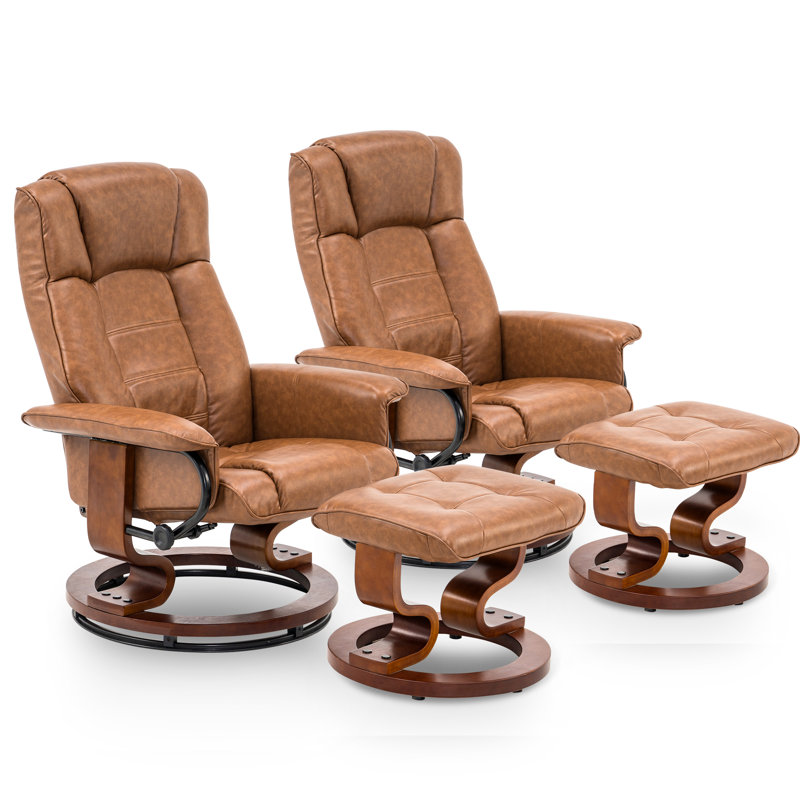 Fauteuil de bureau inclinable en cuir Odey, Simili cuir brun clair