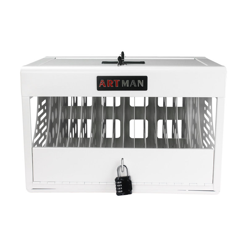 Armoire de chargement 16 baies, station de charge verrouillable, Blanc