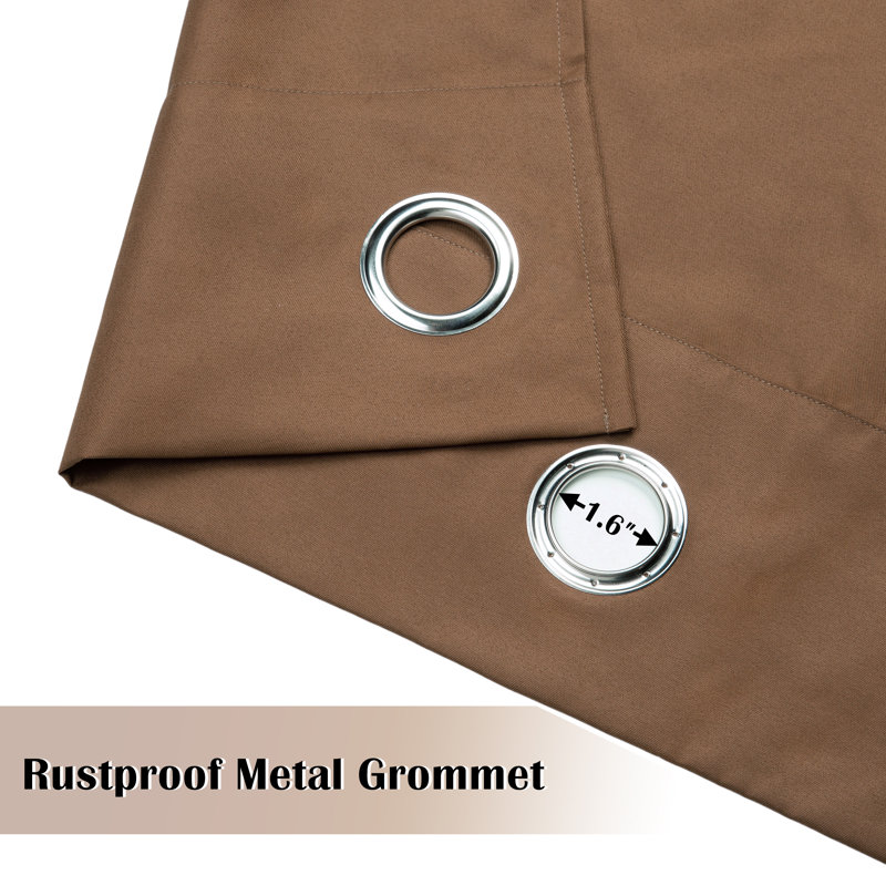 52" W Blackout Polyester Single Curtain Panel, Tan, 52"W x 120"L