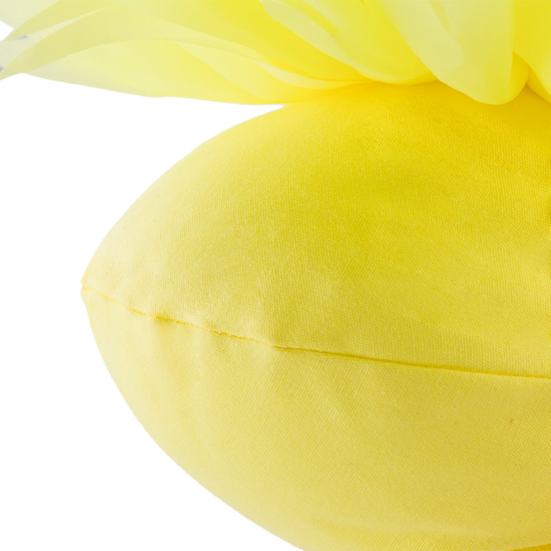 Coussin décoratif rond en tournesol, H 12 po x l 12 po x P 12 po, Jaune vif