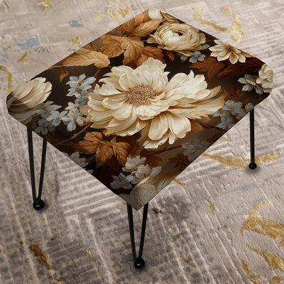 Rustic Brocade Elegance Victorian Pattern - Floral Rectangle Ottoman