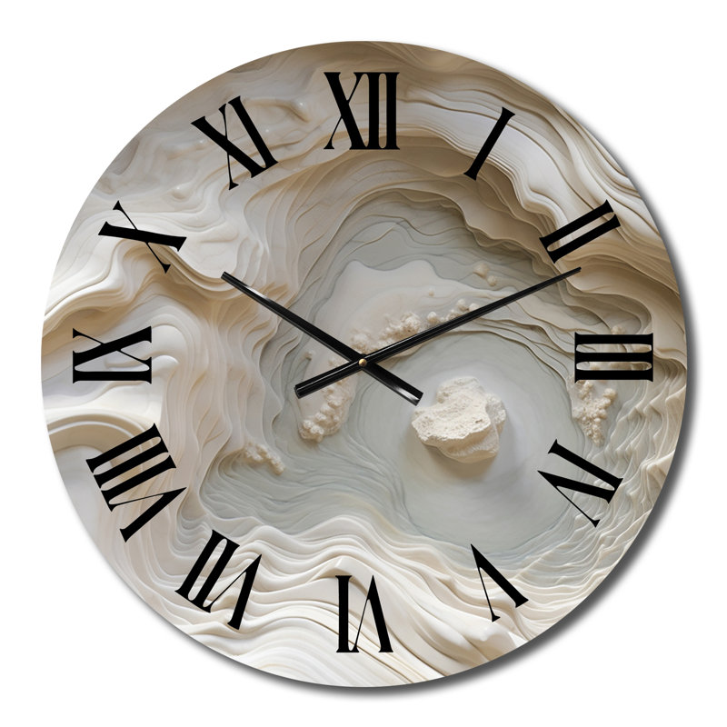 Horloge murale surdimensionnée en spirale crème, Moyenne