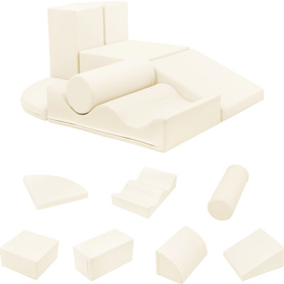Mousse d'escalade d'intérieur pour 0 à 12 mois, 7 pièces de polyuréthane doux, encourage le mouvement et l'exploration, bords arrondis, rabat, mousse haute densité, housse, facile à nettoyer, améliore la motricité