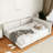 Upholstered Queen Size Bed With , Beige - Construction & Glamorous Linen Modern Platform Comfortable Strong Frame