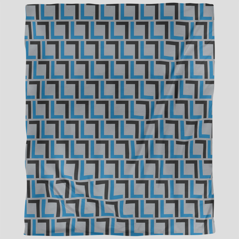 Housse de couette simple, Housse de couette pour lit simple, Bleu / noir / argent, Polyester brossé