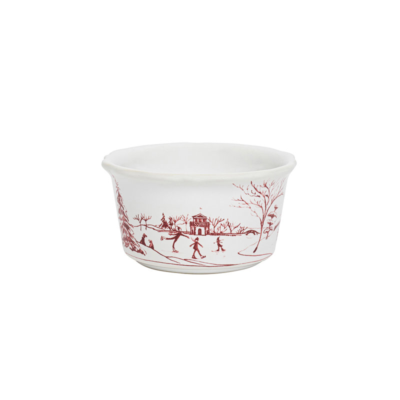 Country Estate Winter Frolic Ramekin, Ruby