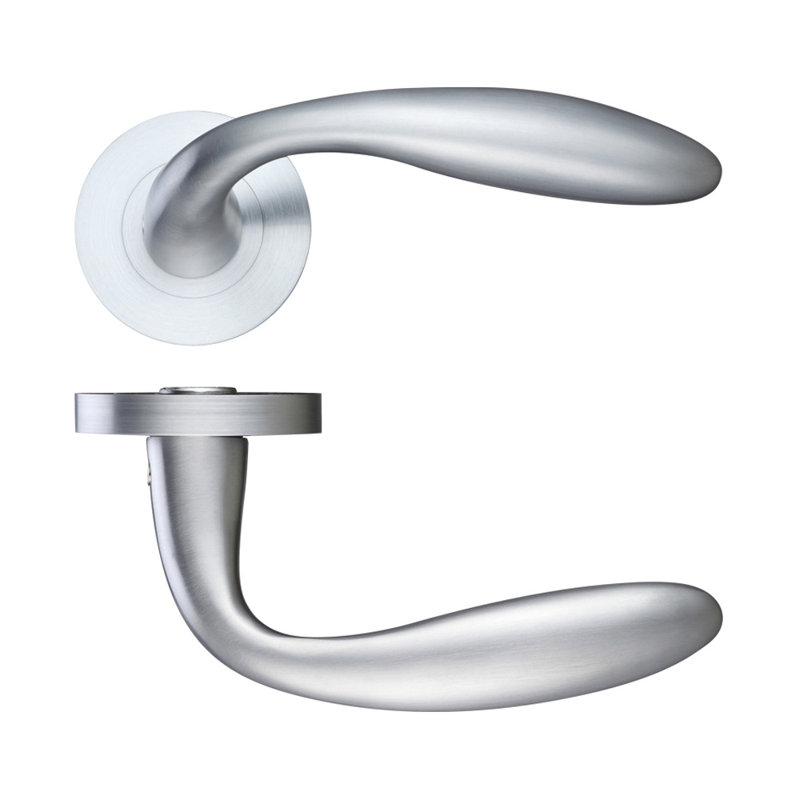 Verona Latch Door Handle, Satin Chrome