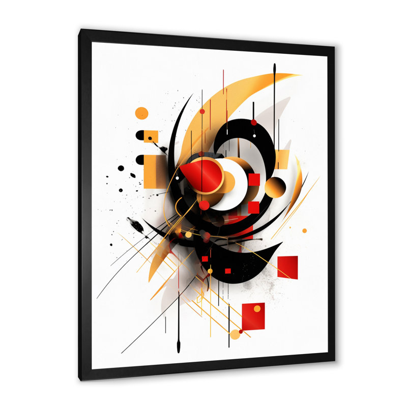 «Red and Black Dreamscape Abstract», reproduction sur toile encadrée, Cadre simple noir, H 44 po x l 34 po x P 1,5 po
