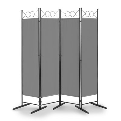 164.1 cm W x 175 cm H 4 - Panel Iron Folding Room Divider