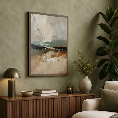Layered Horizons Scandinavian - Wrapped Canvas