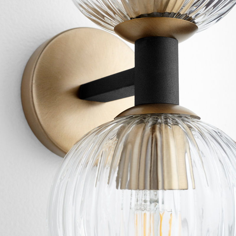 Helios Solid Brass Wall Scone, Black