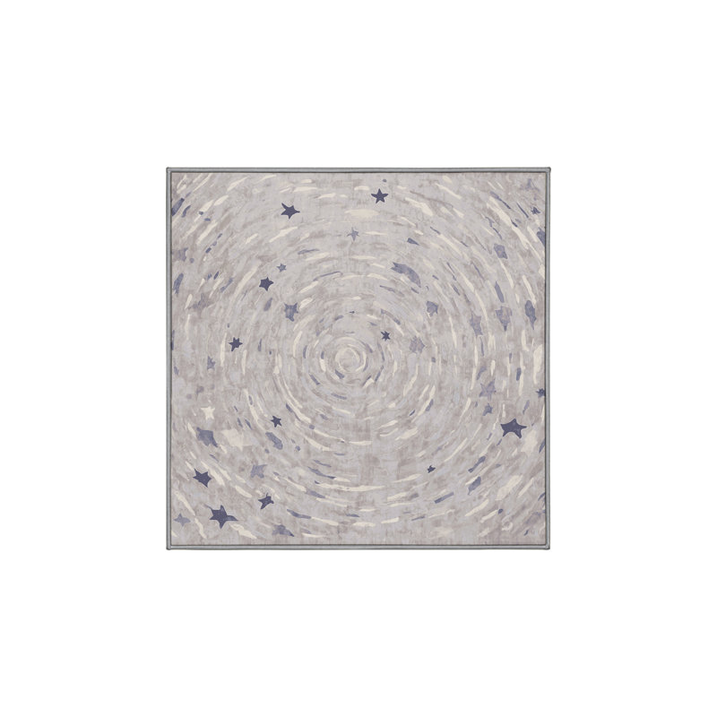 Tapis gris lavable à la machine, Carré 6 pi