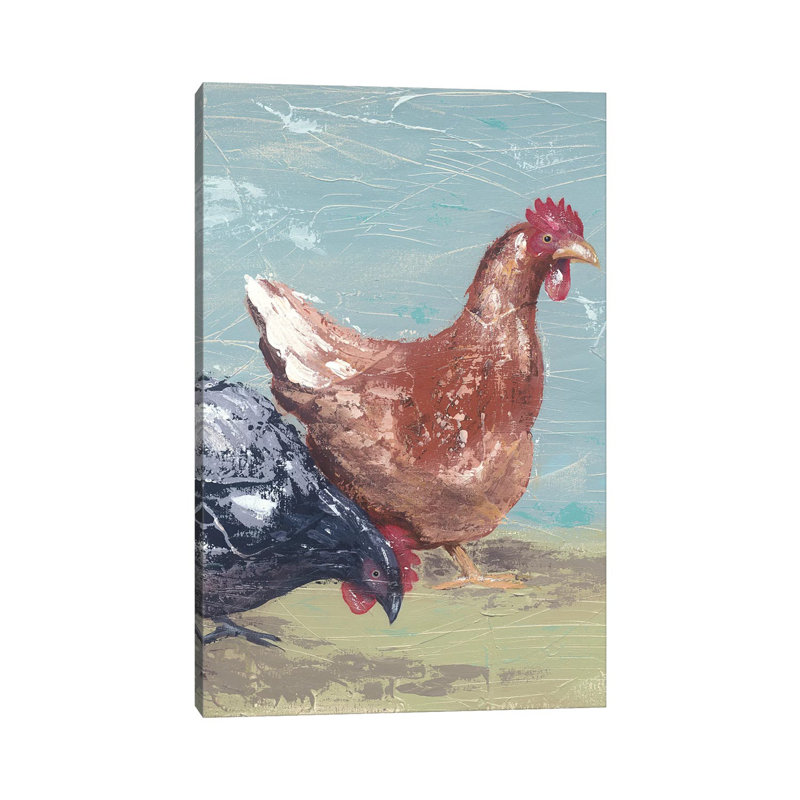 Farm Life-Chickens I by Jade Reynolds - Wrapped Canvas Print, 30.48 cm H x 45.72 cm W