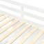 Lit mezzanine simple en bois avec tablettes, bureau et tableau d'écriture - Blanc-96802405
