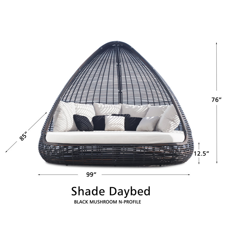 Outdoor - Seat Patio Daybed, Black Mushroom, Canvas Canvas Sunbrella® Canvas