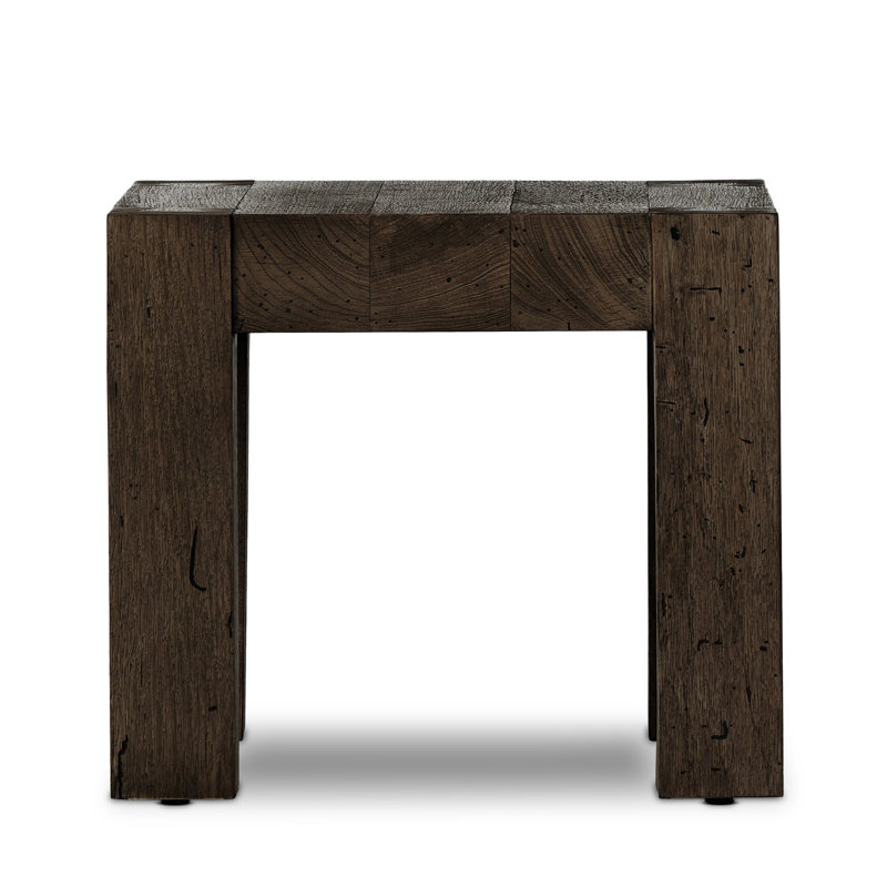 Abaso End Table, Ebony Rustic Wormwood