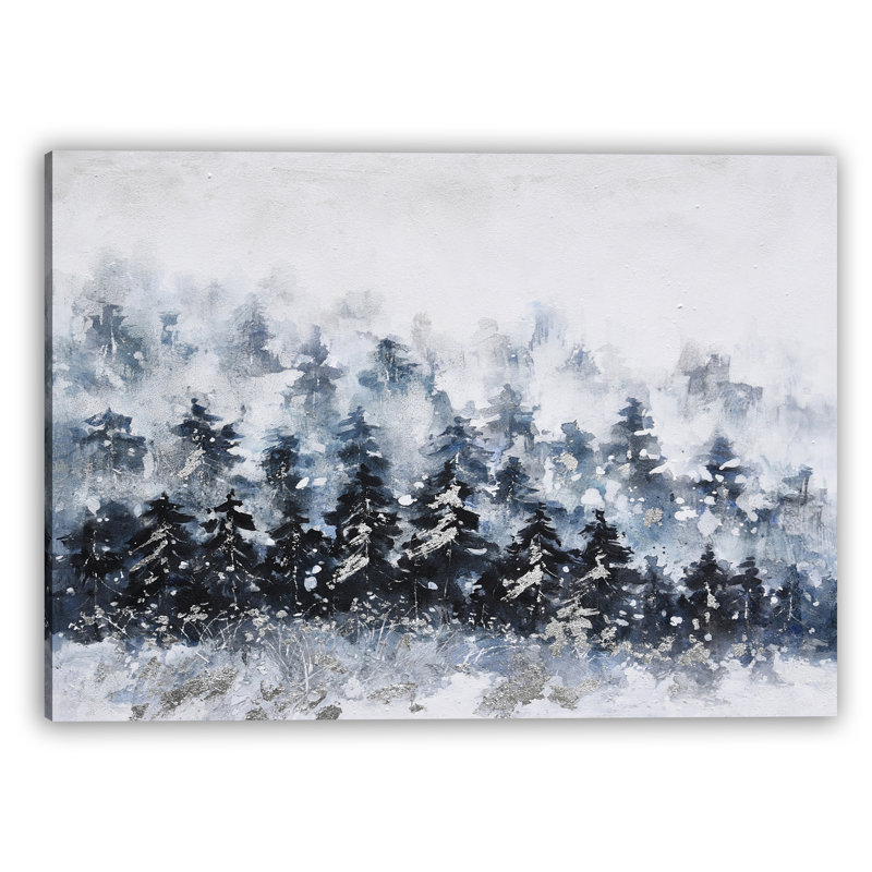 Forêt - peinture sur toile tendue, H 36 po x l 48 po x P 2 po