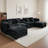 Deborah Chenille Sectional Sofa with Movable Ottomans & Cup Holders