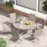 6-Person Patio Dining Set with Round Patio Dining Table and Padded Swivel Chairs