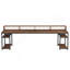 Bureau pour deux personnes avec support pour écran, bureau d'ordinateur double de 78,74 po de long avec tablettes de rangement, grand poste de travail de table d'écriture pour bureau personnel (brun rustique)