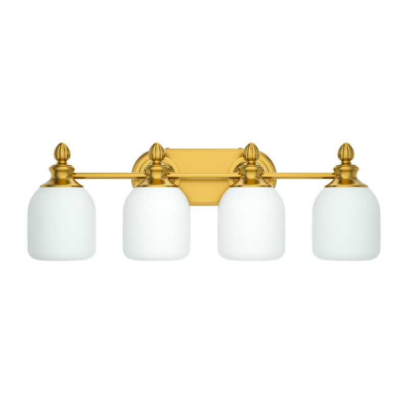 Luminaire de salle de bain à intensité variable avec abat-jour en verre givré, H 8,27 po x l 24,8 po x P 7,09 po