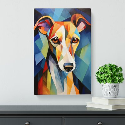 Whippet Cubism - Wrapped Canvas