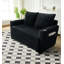 Modern Corduroy Chaise Lounge with Adjustable Backrest and Pull-out Bed, Luxurious Plush Fabric for Ultimate Comfort-116751637