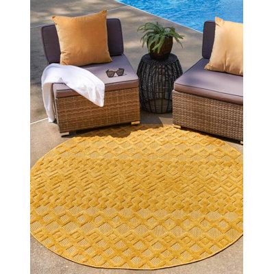 Tapis intérieur / extérieur jaune Gritton